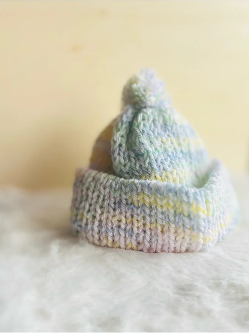 Pastel Multicolor Knit Beanie for Kids